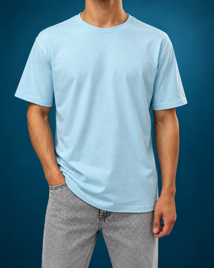 Camiseta azul-clara — Frente · foto 03